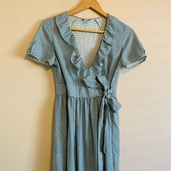 J. Crew Wrap Dress Mid Length 100% Silk- So lovely, lightweight, and feminine. - Picture 2 of 14